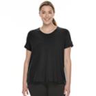 Plus Size Tek Gear&reg; Layered Split-back Tee, Women's, Size: 2xl, Black
