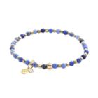 Tfs Jewelry 14k Gold Over Silver Sodalite Bead Stretch Bracelet, Women's, Size: 7, Blue