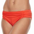 Women's Beach Scene Ruched Bikini Bottoms, Size: 10, Pink