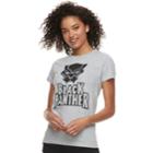 Juniors' Marvel Black Panther Logo Graphic Tee, Teens, Size: Small, Grey