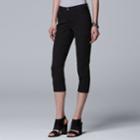 Women's Simply Vera Vera Wang Jacquard Twill Capris, Size: 0, Black