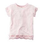 Girls 4-8 Carter's Crochet Lace Pom-pom Tee, Size: 4, Light Pink