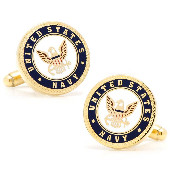 Enamel Us Navy Cuff Links, Men's, Multicolor