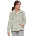 Women's Croft & Barrow&reg; Pajamas: Plush Pile Jacket, Size: Large, Brt Green