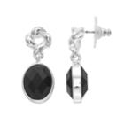 Napier Silver Double Drop Earring, Women's, Black