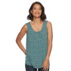 Women's Croft & Barrow&reg; Print Scoopneck Tank, Size: Xs, Dark Blue