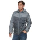 Men's Columbia Weather Drain Interchange Colorblock 3-in-1 Hooded Jacket, Size: Small, Dark Grey