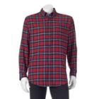 Big & Tall Croft & Barrow&reg; Classic-fit Plaid Flannel Button-down Shirt, Men's, Size: 3xl Tall, Dark Red