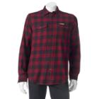 Men's Field & Stream Flannel Button-down Shirt, Size: Small, Dark Red