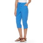 Women's Gloria Vanderbilt Jade Buttoned Capris, Size: Small, Turquoise/blue (turq/aqua)