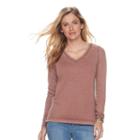 Women's Sonoma Goods For Life&trade; Ribbed French Terry Tee, Size: Xxl, Red/coppr (rust/coppr)