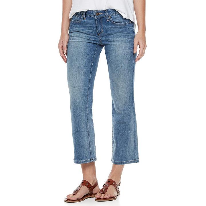 Women's Sonoma Goods For Life&trade; Kick Crop Jeans, Size: 16, Med Blue