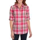 Women's Dickies Plaid Button-down Shirt, Size: Xxl, Ovrfl Oth