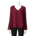 Women's Lc Lauren Conrad Layered Top, Size: Small, Red