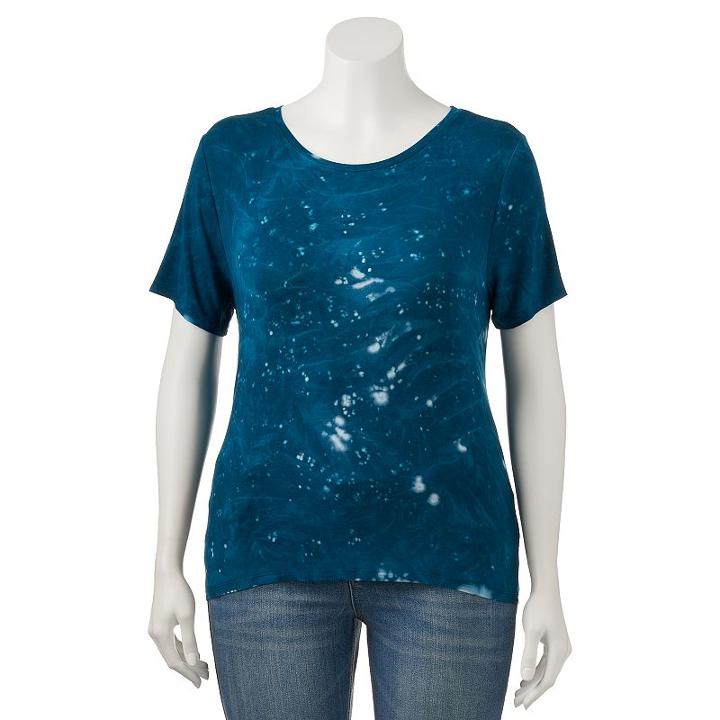 Juniors' Plus Size Mudd&reg; Washed Crewneck Tee, Teens, Size: 1xl, Blue