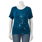 Juniors' Plus Size Mudd&reg; Washed Crewneck Tee, Teens, Size: 1xl, Blue