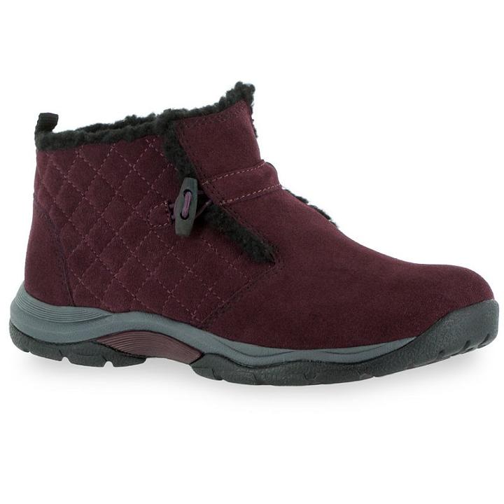 Easy Street Felicia Women's Fleece-lined Sport Ankle Booties, Size: Medium (6.5), Dark Red