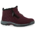 Easy Street Felicia Women's Fleece-lined Sport Ankle Booties, Size: Medium (6.5), Dark Red