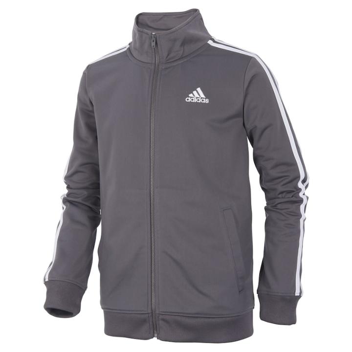 Boys 8-20 Adidas Iconic Tricot Jacket, Size: Medium, Dark Grey