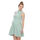 Maternity A:glow Ribbed Swing Dress, Women's, Size: L-mat, Med Green