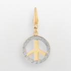 14k Gold Over Silver Diamond Accent Peace Sign Charm, Women's, White