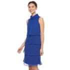 Women's Jessica Howard Tiered Mockneck Shift Dress, Size: 12, Brt Blue
