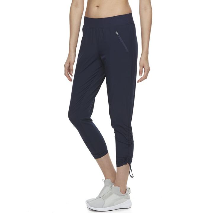 Women's Tek Gear&reg; Woven Ruched Pants, Size: Medium, Dark Blue