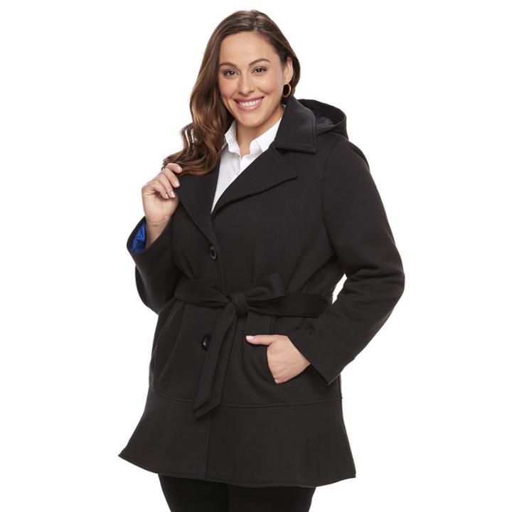 Plus Size D.e.t.a.i.l.s Flounce Jacket, Women's, Size: 1xl, Black