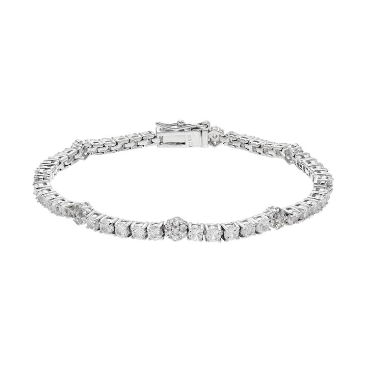 Sterling Silver White Sapphire & Diamond Accent Bracelet, Women's, Size: 7.25