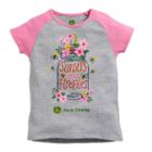 Girls 4-6x John Deere Raglan Sunsets And Fireflies Graphic Tee, Girl's, Size: 6, Light Grey