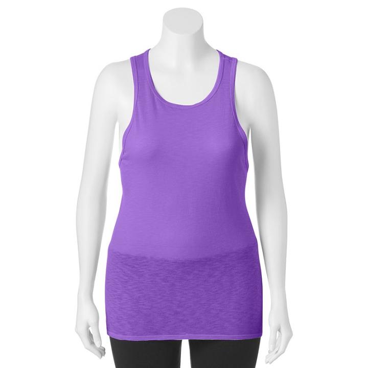 Juniors' Plus Size So&reg; High Neck Slub Tank Top, Girl's, Size: 3xl, Med Purple