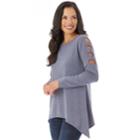 Women's Apt. 9&reg; Sharkbite Cage Top, Size: Large, Blue (navy)
