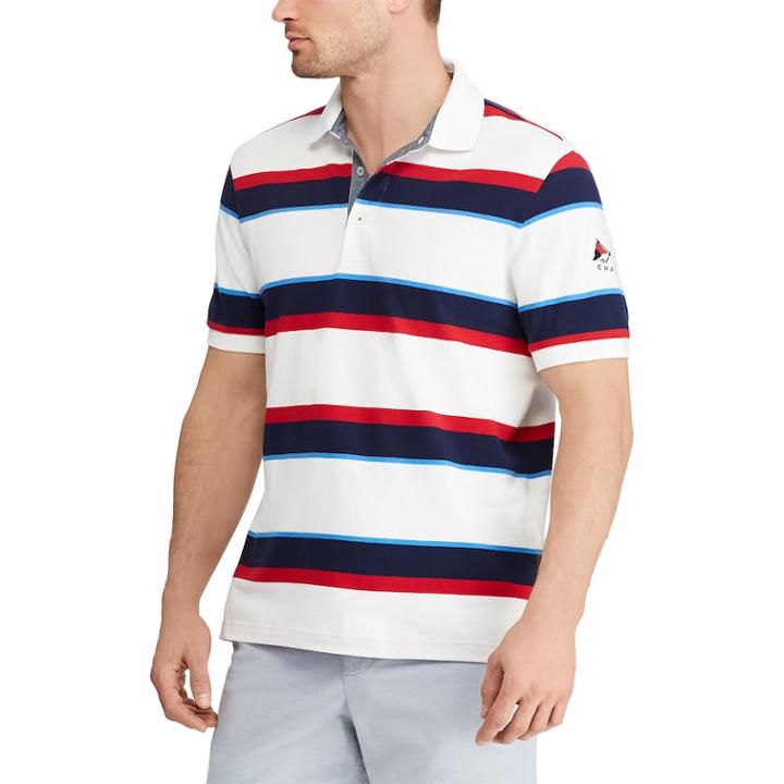 Big & Tall Chaps Regular-fit Striped Stretch Mesh Polo, Men's, Size: L Tall, White