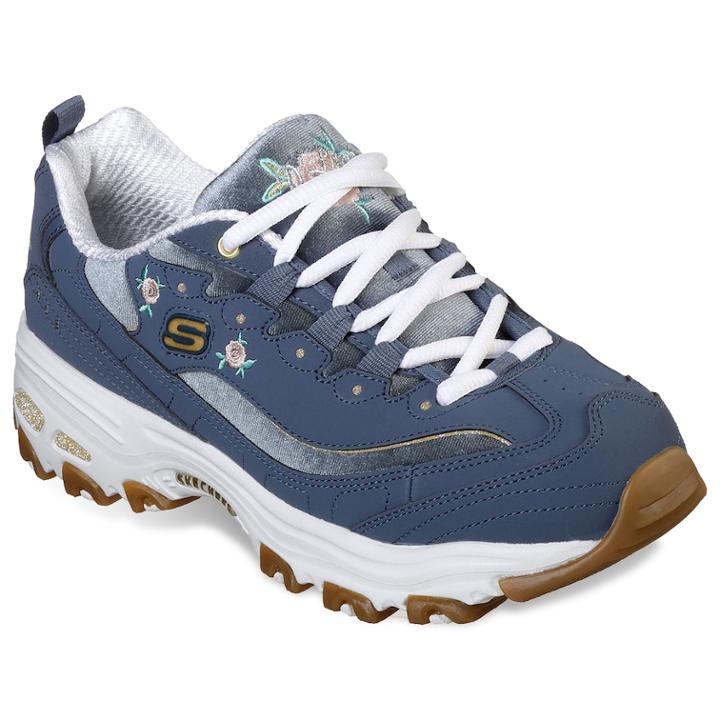 Skechers D'lites Rose Blooms Women's Sneakers, Size: 6, Blue (navy)
