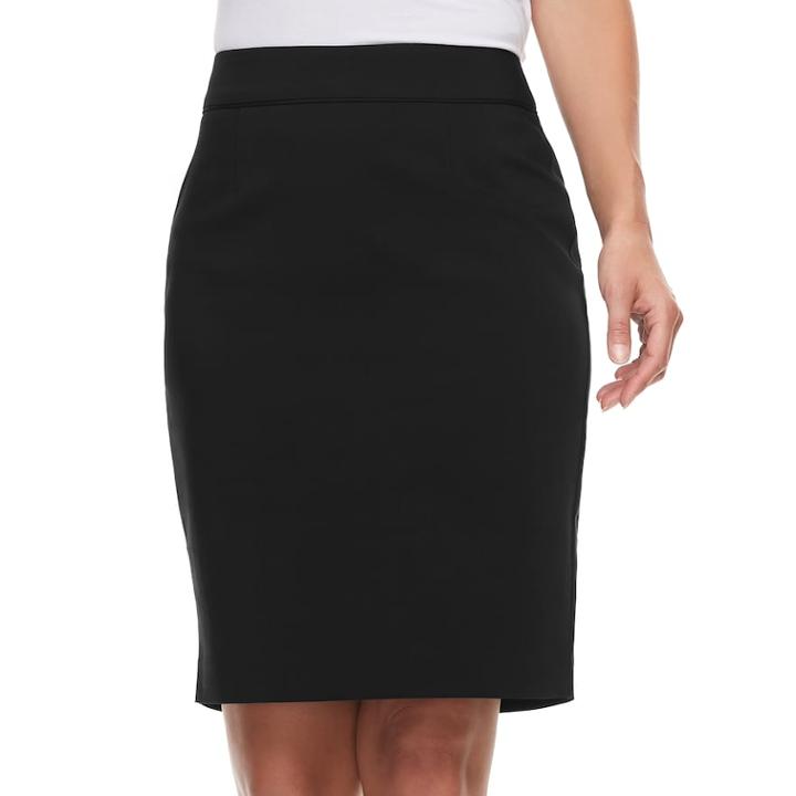 Women's Apt. 9&reg; Torie Pencil Skirt, Size: 14, Black