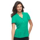 Women's Dana Buchman Trapunto Shirt, Size: Small, Med Green