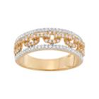 Two Tone 14k Gold 1/2 Carat T.w. Diamond Open Link Ring, Women's, Size: 7, White