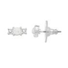 Lc Lauren Conrad Simulated Opal Nickel Free 3-stone Stud Earrings, Women's, Silver