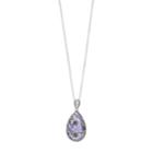 Tori Hill Purple Glass & Marcasite Filigree Flower Teardrop Pendant, Women's, Size: 18