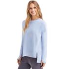 Women's Cuddl Duds Plush Velour Pullover Top, Size: Xsml Av/rg, Misty Blue
