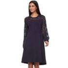 Women's Apt. 9&reg; Lace Yoke A-line Dress, Size: Xs, Dark Blue