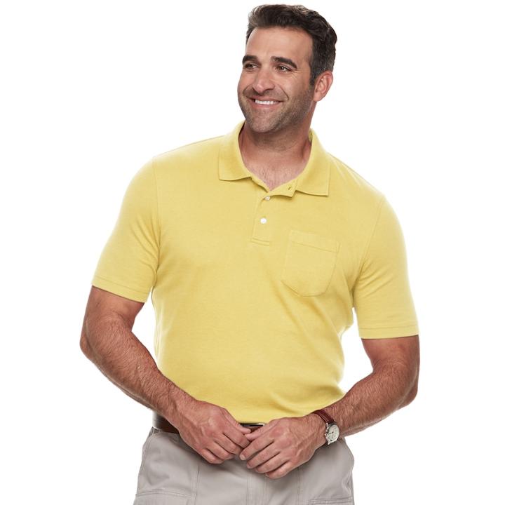 Big & Tall Croft & Barrow® Classic-fit Easy-care Interlock Pocket Polo, Men's, Size: 4xb, Med Yellow