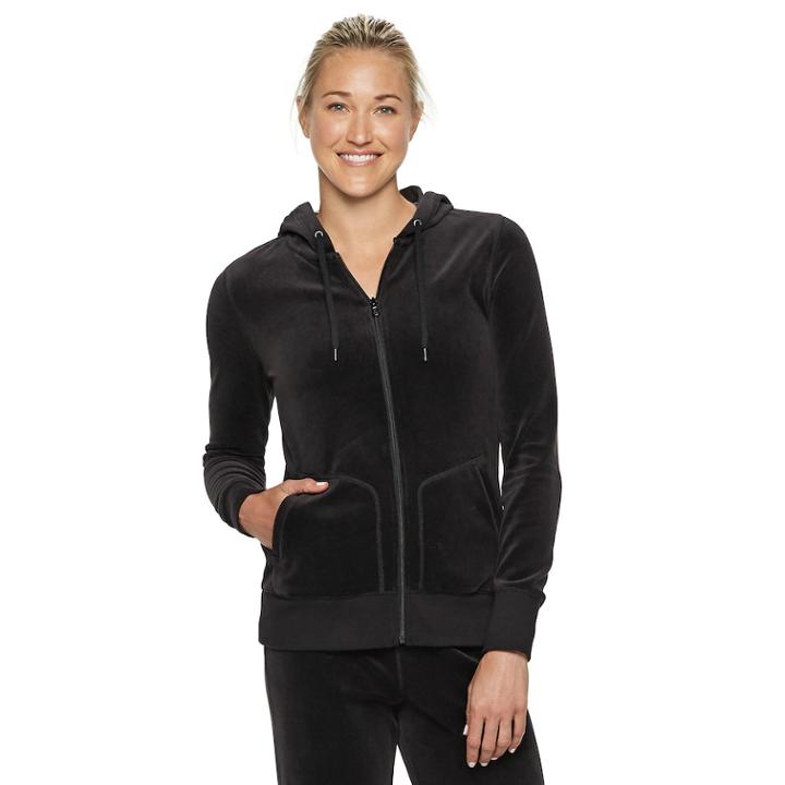 Women's Tek Gear&reg; Velour Jacket, Size: Xl, Black
