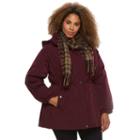 Plus Size Gallery Hooded Anorak Jacket & Scarf Set, Women's, Size: 3xl, Purple
