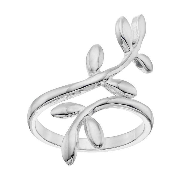 Primrose Sterling Silver Vine Bypass Ring, Women's, Size: 9, Grey