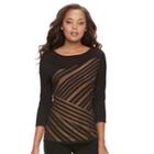 Petite Dana Buchman Striped Tunic, Women's, Size: M Petite, Lt Brown