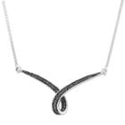1/4 Carat T.w. Black Diamond Sterling Silver Ribbon Necklace, Women's, Size: 18
