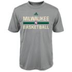 Boys 4-7 Adidas Milwaukee Bucks Heathered Practice Climalite Tee, Boy's, Size: M(5/6), Grey