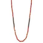 Long Knotted & Beaded Necklace, Women's, Multicolor