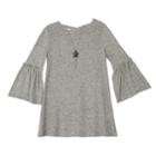 Girls 7-16 And Plus Size Iz Amy Byer Ruffled Bell Sleeve Dress With Necklace, Size: Xxl Plus, Light Grey